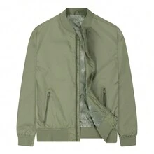Men's Bomber Jacket Fashion Stylish Lightweight Windbreaker Spring Fall Casual Jackets For Men - Olive Green - View 1