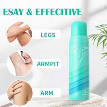 Espuma en aerosol depilatoria VGO, contiene extracto de aloe vera, ingredientes naturales, depilación indolora del vello púbico para mujeres y hombres, crema depilatoria, 150ml - Verde - Ver 5