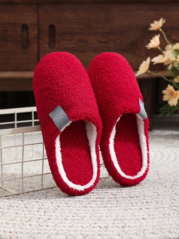 Women's Soft Simple Home Slippers, Lightweight, Black/White, Fashion, Indoor, Slippers, Fluffy, Elegant, Casual, Winter