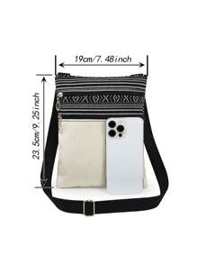 复古可爱猫咪书本图案斜挎包、可重复使用的单肩包、动物印花储物袋、邮差包、猫迷派对礼物 - 黑色 - 查看 2