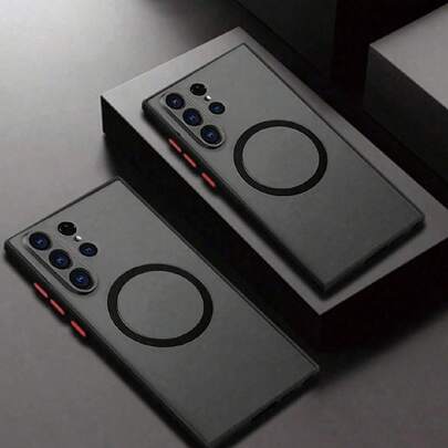 1 件防震、防摔、磨砂、亲肤、磁性无线充电手机壳，适用于 S21/S21+/S21 Ultra、S22/S22+/S22 Ultra、S23/S23+/S23 Ultra、S21 FE、S24/S24+/S24 Ultra、S25/S25+/S25 Ultra、Note 20/Note 20 Ultra、A35、A36、A55、A56，男女通用，颜色为黑色、藏青色、红色、绿色