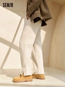 SEMIR Men's Winter Waterproof Oil-Proof Loose Straight Leg Pants - Khaki - View 1