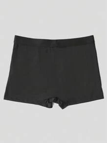 Men's Black Simple Fashion Letter Printed Pattern Elastic Briefs For Daily Wear