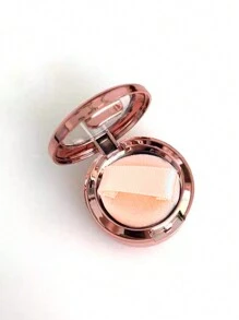 1pc Rose Gold Plated Eyeshadow Palette With Makeup Sponge & Magnetic Plate, 1g Mini Refillable Makeup Compact For Travel - Multicolor - View 7