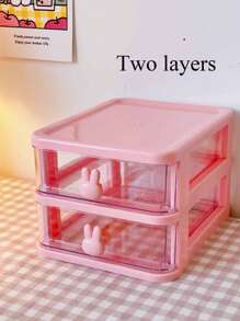 1pc Multilayer Desk Storage Box, Jewelry Box, Multifunctional Storage Box, Drawer Style Transparent Storage Box, Stackable Storage Box, Multifunctional Makeup Storage Box, Jewelry Storage Box, Multifunctional Storage Bin, Desk Organizer Storage Box, Large Capacity Transparent Storage Box, Office Supplies Storage Box, Suitable For Bathroom, Vanity, Office Desk, Bedroom, For Nail Polish, Hair Ties, Hair Clips, Lipstick, Eyeshadow Palette, Small Toys, Small Paintbrushes, Jewelry, Accessories - Multicolor - View 10