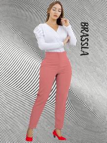 Pantalon de vestir de pinzas - Rosa Pálido - Ver 2