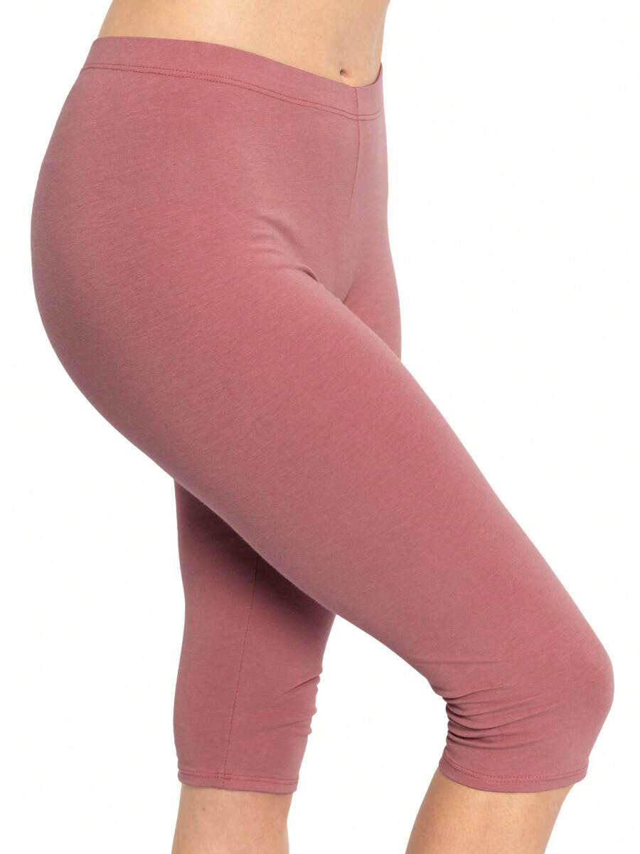 Women's Plus Size Knee-Length Capri Cotton Leggings | X-Large - 7X Adult - 淡紫色 - 查看 1
