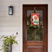 1 pieza Letrero de hojalata de estilo retro con diseño navideño de Santa Claus, decoración de pared, estilo rústico, para el hogar, bar, mejor regalo, decoración interior y exterior