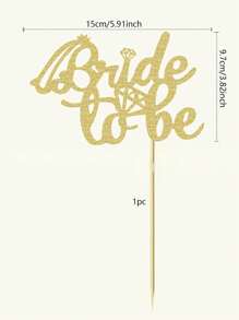 1 Peça Brilhante "Noiva a Ser" Véu de Tule Coroa com Coração de Diamante Enfeite de Bolo de Casamento, Adequado para Chá de Panela, Casamento, Festa, Decoração de Sobremesa de Feriado, Decoração de Bolo de Aniversário