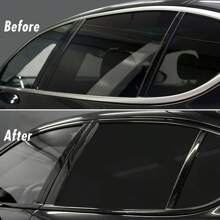 3/5/7/10 CM * 500CM Glossy Black Vinyl Wrap Strip, Self-Adhesive Universal Chrome Black Detailing Tape, Window Trim Film Tape Chrome Blackout Vinyl For Car Interior Hood Roof Pillar