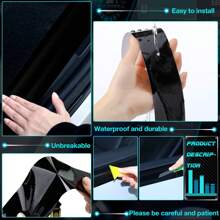 3/5/7/10 CM * 500CM Glossy Black Vinyl Wrap Strip, Self-Adhesive Universal Chrome Black Detailing Tape, Window Trim Film Tape Chrome Blackout Vinyl For Car Interior Hood Roof Pillar