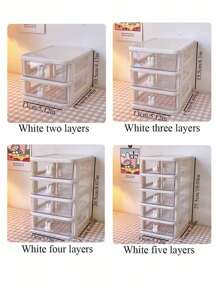 1pc Multilayer Desk Storage Box, Jewelry Box, Multifunctional Storage Box, Drawer Style Transparent Storage Box, Stackable Storage Box, Multifunctional Makeup Storage Box, Jewelry Storage Box, Multifunctional Storage Bin, Desk Organizer Storage Box, Large Capacity Transparent Storage Box, Office Supplies Storage Box, Suitable For Bathroom, Vanity, Office Desk, Bedroom, For Nail Polish, Hair Ties, Hair Clips, Lipstick, Eyeshadow Palette, Small Toys, Small Paintbrushes, Jewelry, Accessories - Multicolor - View 7