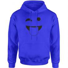 Emoticon Tongue Hanging Out Smile Face Adult Hoodie Sweatshirt - Heather grey - View 5