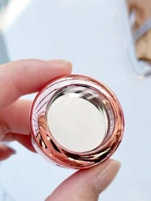 1pc Rose Gold Plated Eyeshadow Palette With Makeup Sponge & Magnetic Plate, 1g Mini Refillable Makeup Compact For Travel - Multicolor - View 2