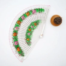 Spanish Model Wooden Fan. - White - View 3