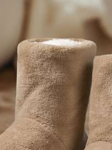 Nuevos botines estilo pareja hasta la pantorrilla de color camello, forrados térmicos, con forro grueso y esponjoso, cómodos, cálidos, suela blanda antideslizante, tipo pantufla de fácil puesta, con talla ligeramente talla grande grande para hombres