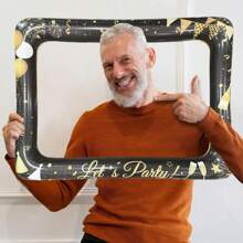 1pc Inflatable Gold Photo Frame, 60 X 80 Cm, Funny Inflatable Toy Suitable For Party And Gathering