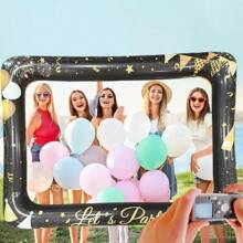1pc Inflatable Gold Photo Frame, 60 X 80 Cm, Funny Inflatable Toy Suitable For Party And Gathering