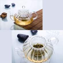 带可拆卸浸泡器的玻璃茶壶、安全炉灶茶壶、带可拆卸玻璃浸泡器的硼硅酸盐玻璃茶壶、散叶茶壶套装，适用于户外、露营