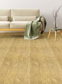 1 Piece Retro & Thickened & Matte Surface Effect Beige Wood Grain Texture Anti-Slip Waterproof Abrasion Resistant Floor Tile Sticker For Home Decoration, Stickers, Wall Decal, Vinly Decal For Home Decorations, Spring Decoration Items Refesh Your Home, Rama Decoration Stickers Gifts Birthday Graduation