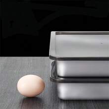 不锈钢托盘，方盘，上菜盘，烤盘，饺子盘，饺子容器，储物盒，密封容器，大容量盘子，带盖烤盘，鱼、鸡、披萨烤盘圣诞礼物 - 銀色 - 查看 10