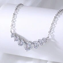 2.8CT 100% D Màu VVS1 Moissanite Seventh Princess Mặt Dây Chuyền Nguyên Bản S925 Bạc Sterling Mạ Vàng Trắng Phù Hợp Với Phụ Nữ Đeo Hàng Ngày - trắng - Xem 11