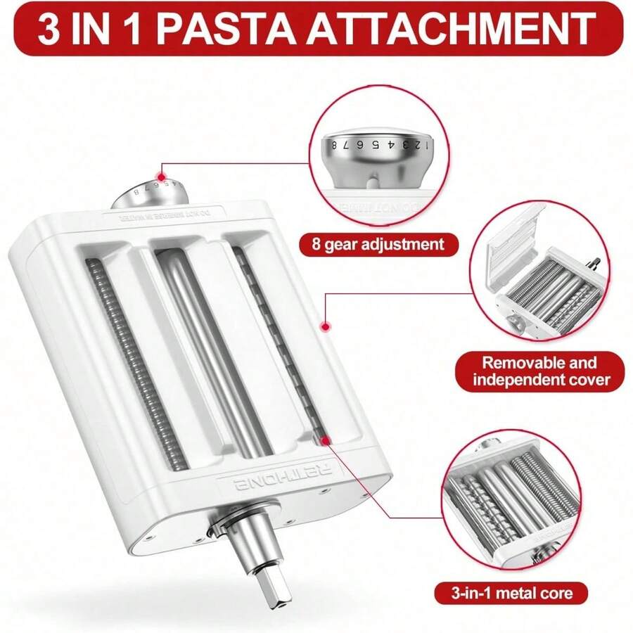 Pasta Maker Attachment For KitchenAid Stand Mixers 3 In 1 Set Pasta