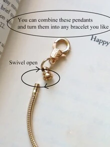 1 件粉色蝴蝶结心形手链，星形 DIY 手链，芭蕾可调节手链，粉色手链 - 櫻花diy手鍊 - 查看 9