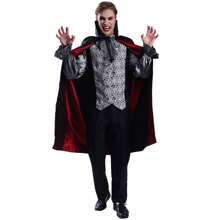 男士吸血鬼服装 角色扮演 恐怖哥特式吸血鬼成人服装 - 銀色 - 查看 8