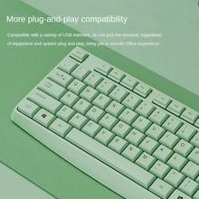 Mute Wireless Keyboard And Mouse Computer Laptop Girls Office Typing Highly Attractive Portable External Keyboard And Mouse Set - Mint Green - View 3