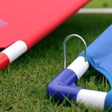 1 套 Cornhole 游戏，蓝色 Cornhole 板，可折叠豆袋投掷游戏套装，配有 4 个 Cornhole 豆袋和手提箱，防水耐用，便携式框架投掷，室内运动训练，沙袋投掷游戏露营配件，适用于成人家庭户外旅行派对泳池野餐公园后院休闲玩具 - 彩色 - 查看 7