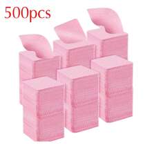Lint Free Nail Wipes, 1000pcs/500pcs/200PCS/100pcs Nail Supplies Nail Polish Remover Wipes, Super Absorbent Soft Nail Wipes For Fingernail Polish Remover And Eyelash Extension Wipes For Nail Art Pink