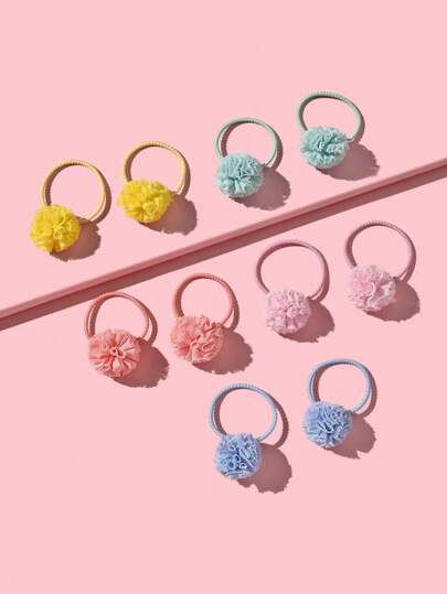 10pcs/Set Cute Mini Hair Scrunchies, Multi-Color