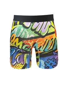 4pcs Men's Printed Long Athletic Boxers, Breathable Quick-Dry Fashionable Underwear For Home - Multicolor - View 6