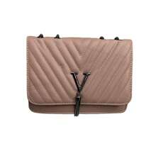 Women's Fashion Elegant Plaid Chain Strap Bag - Hồng - Xem 2