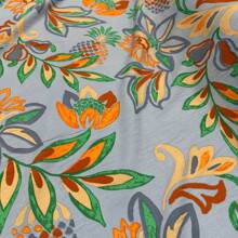 Printed Viscose Fabric Maxi Floral Collection 1.45m For Clothing - Per Meter - 青碧色 - 查看 5