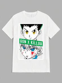 Gon X Killua Unisex T-Shirt 100% Cotton Streetwear New Release Shipping Various Colors!! - trắng - Xem 1