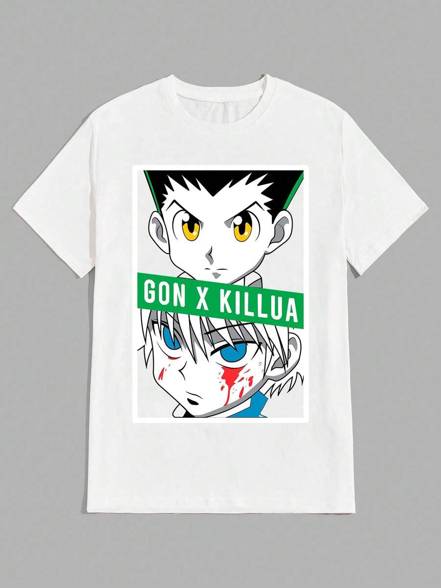 Gon X Killua Unisex T-Shirt 100% Cotton Streetwear New Release Shipping Various Colors!! - trắng - Xem 1