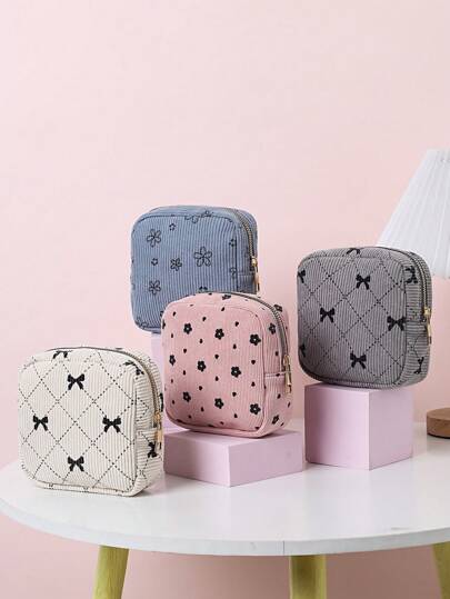 1pc Women's Large Capacity Sanitary Pad Storage Bag, Feminine Hygiene Pads Holder, Girls Menstrual Travel Pouch, Cosmetic Organizer - A Thoughtful Holiday Gift For Her For Travel Storage Bag,Makeup Bag,Cosmetic Bag,Vacation Organizer,Large Capacity Makeup Organizer Makeup Case, For Lipstick, Brush, Skincare, Mobile Phone, Coin, Small Items, For Home,Gift,Vacation And Festival Halloween Christmas Multifunctional Use,Boho Vibes