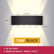 CANMEIJIA LED 壁灯，户外防水花园照明，高流明 3000/4000/6500K 壁灯，铝/塑料防水 IP65，85V-265V 适用于户外阳台/楼梯/街道/室内/花园/客厅/浴室/厨房/卧室/走廊 - 望遠鏡壁燈 - 查看 24