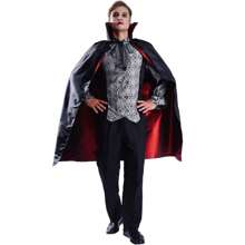 男士吸血鬼服装 角色扮演 恐怖哥特式吸血鬼成人服装 - 銀色 - 查看 7