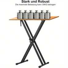 Keyboardständer Doppelstrebig Keyboard Ständer verstellbar 61 cm bis 98 cm Klappbar Zerlegbar Stabil mit Sicherungslaschen
