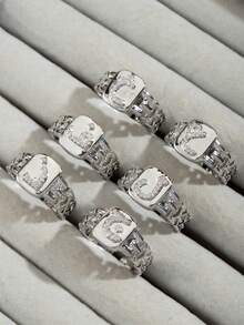 1pc Women's Minimalist Arabic Initial Open Ring (Only Arabic Letters) - Gold - View 5