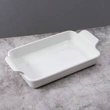 1pc White Ceramic Baking Dish With Handles, Large Lasagna Pan Deep For Oven, Oven Safe And Durable Bakeware For Lasagna, Wedding Gift