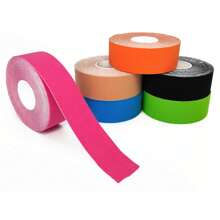 Waterproof Kinesiology Tape, Precut Strips (4 Rolls), Black | Elastic Sports & Weightlifting Tape Supports Muscles. Water Resistant 2.5cm Gym Accessories Gym Bandages Sports Tape