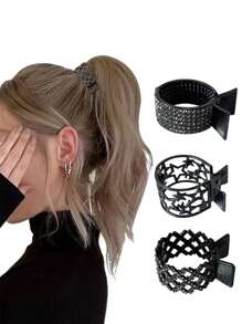 3 Stück Mehrfarbige Strass Metall Haarspangen für Damen, elegante und einfache koreanische Stil Haraccessoires, perfekt für täglichen Gebrauch, Party Haarspangen, Haarklammern, Haarklemmen, Haarclips