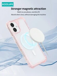 1pc Koolife Angel Eye Large Hole Transparent Shockproof Magnetic Phone Protective Case, Four Corner Anti-Drop Compatible With Iphone 16/16 Pro/16 Plus/16 Pro Max/11/12/12 Pro/12 Pro Max/13/13 Pro/13 Pro Max/14/14 Plus/14 Pro/14 Pro Max/15/15 Pro/15 Plus/15 Pro Max