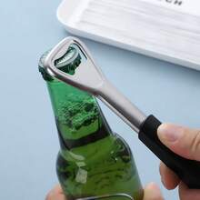 可调节不锈钢多用途开瓶器和开罐器 - 黑色 - 查看 1