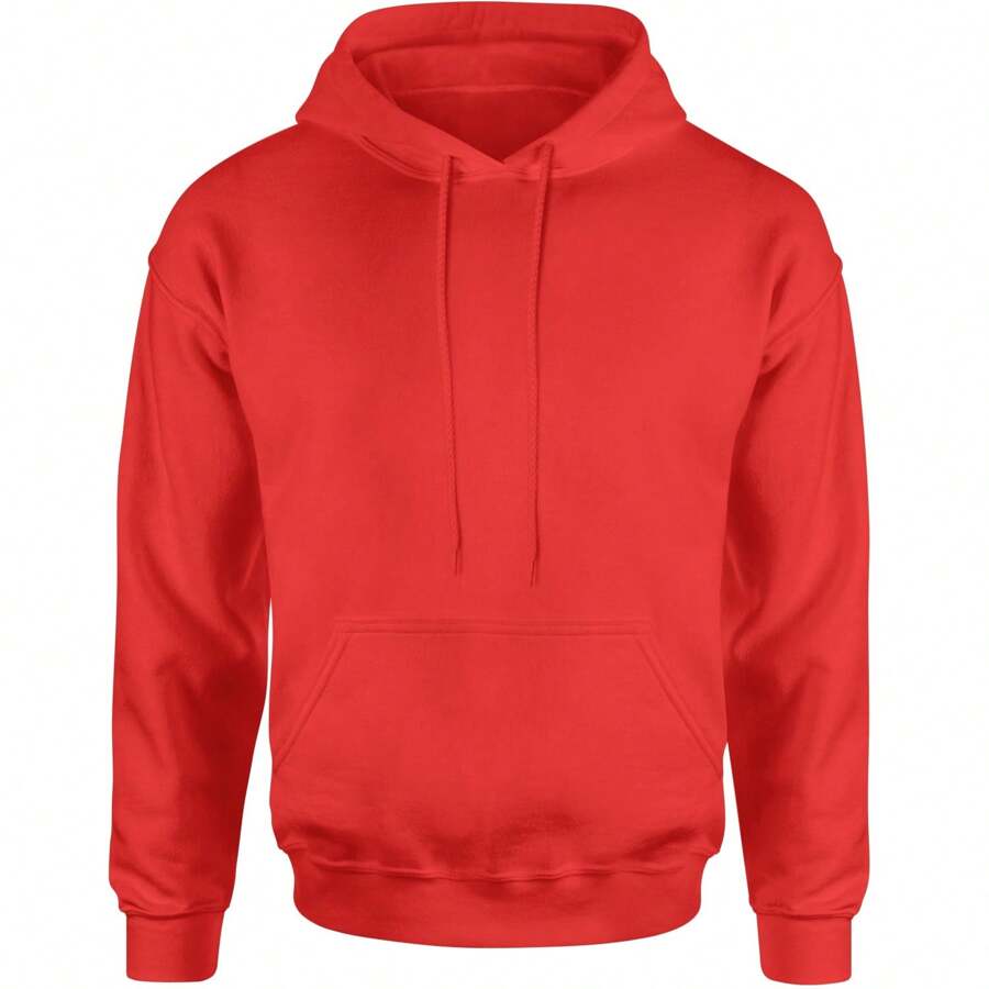 Basics - Pure & Simple Blank Apparel Adult Hoodie Sweatshirt - Red - View 1