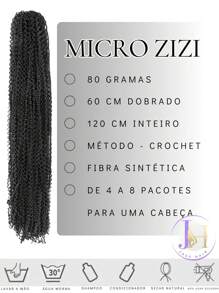 Micro Zizi Miojinho Crochet Braid Kanekalon Zhang Hair 80 Grams - 黃色 - 查看 3